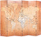 vidaXL - Kamerscherm - inklapbaar - wereldkaart - 228x170 - cm - geel