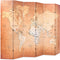 vidaXL - Kamerscherm - inklapbaar - wereldkaart - 228x170 - cm - geel