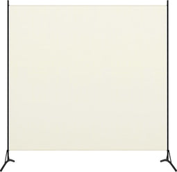 vidaXL - Kamerscherm - met - 1 - paneel - 175x180 - cm - crèmewit