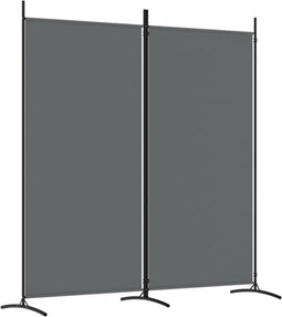 vidaXL - Kamerscherm - met - 2 - panelen - 175x180 - cm - stof - antracietkleurig