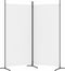 vidaXL - Kamerscherm - met - 2 - panelen - 175x180 - cm - stof - wit