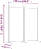 vidaXL - Kamerscherm - met - 2 - panelen - 175x180 - cm - stof - wit
