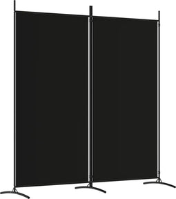 vidaXL - Kamerscherm - met - 2 - panelen - 175x180 - cm - stof - zwart