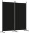 vidaXL - Kamerscherm - met - 2 - panelen - 175x180 - cm - stof - zwart