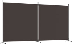 vidaXL - Kamerscherm - met - 2 - panelen - 348x180 - cm - stof - bruin
