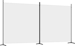 vidaXL - Kamerscherm - met - 2 - panelen - 348x180 - cm - stof - wit