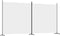 vidaXL - Kamerscherm - met - 2 - panelen - 348x180 - cm - stof - wit