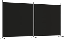 vidaXL - Kamerscherm - met - 2 - panelen - 348x180 - cm - stof - zwart