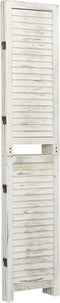vidaXL - Kamerscherm - met - 3 - panelen - 105x165 - cm - hout - antiekwit