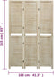 vidaXL - Kamerscherm - met - 3 - panelen - 105x165 - cm - massief - paulowniahout