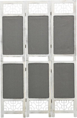 vidaXL - Kamerscherm - met - 3 - panelen - 105x165 - cm - stof - grijs