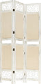 vidaXL - Kamerscherm - met - 3 - panelen - 105x165 - cm - stof - crèmekleurig