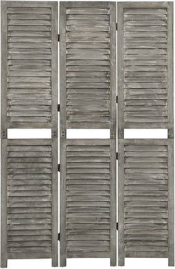 vidaXL - Kamerscherm - met - 3 - panelen - 106,5x166 - cm - massief - hout - grijs