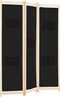 vidaXL - Kamerscherm - met - 3 - panelen - 120x170x4 - cm - stof - zwart