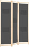 vidaXL - Kamerscherm - met - 3 - panelen - 120x170x4 - cm - stof - grijs