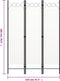 vidaXL - Kamerscherm - met - 3 - panelen - 120x180 - cm - wit