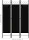 vidaXL - Kamerscherm - met - 3 - panelen - 120x180 - cm - zwart
