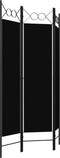 vidaXL - Kamerscherm - met - 3 - panelen - 120x180 - cm - zwart