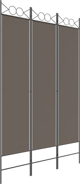vidaXL - Kamerscherm - met - 3 - panelen - 120x200 - cm - stof - antracietkleurig