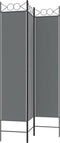 vidaXL - Kamerscherm - met - 3 - panelen - 120x200 - cm - stof - antracietkleurig