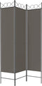 vidaXL - Kamerscherm - met - 3 - panelen - 120x200 - cm - stof - antracietkleurig