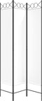 vidaXL - Kamerscherm - met - 3 - panelen - 120x200 - cm - stof - wit