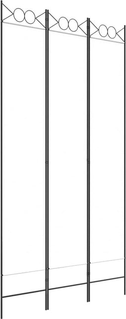 vidaXL - Kamerscherm - met - 3 - panelen - 120x220 - cm - stof - wit