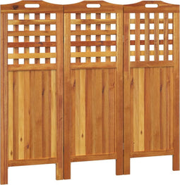 vidaXL - Kamerscherm - met - 3 - panelen - 121,5x2x115 - cm - massief - acaciahout
