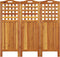 vidaXL - Kamerscherm - met - 3 - panelen - 121,5x2x115 - cm - massief - acaciahout