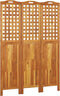 vidaXL - Kamerscherm - met - 3 - panelen - 121,5x2x180 - cm - massief - acaciahout