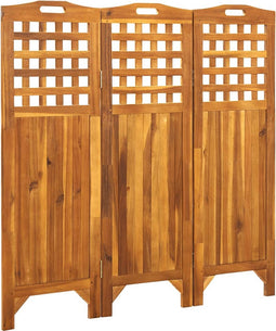 vidaXL - Kamerscherm - met - 3 - panelen - 121x2x120 - cm - massief - acaciahout