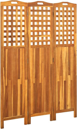 vidaXL - Kamerscherm - met - 3 - panelen - 121x2x170 - cm - massief - acaciahout
