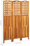 vidaXL - Kamerscherm - met - 3 - panelen - 121x2x170 - cm - massief - acaciahout
