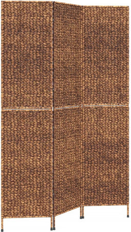 vidaXL - Kamerscherm - met - 3 - panelen - 122x180 - cm - waterhyacint - bruin