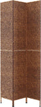 vidaXL - Kamerscherm - met - 3 - panelen - 122x180 - cm - waterhyacint - bruin