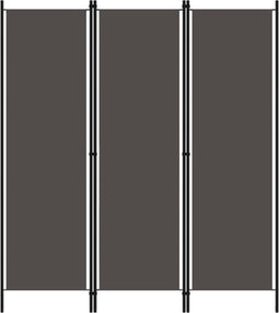 vidaXL - Kamerscherm - met - 3 - panelen - 150x180 - cm - antraciet