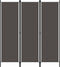 vidaXL - Kamerscherm - met - 3 - panelen - 150x180 - cm - antraciet