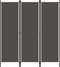 vidaXL - Kamerscherm - met - 3 - panelen - 150x180 - cm - antraciet