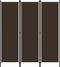 vidaXL - Kamerscherm - met - 3 - panelen - 150x180 - cm - bruin
