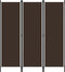 vidaXL - Kamerscherm - met - 3 - panelen - 150x180 - cm - bruin
