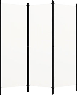 vidaXL - Kamerscherm - met - 3 - panelen - 150x180 - cm - wit