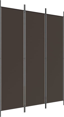 vidaXL - Kamerscherm - met - 3 - panelen - 150x200 - cm - stof - bruin