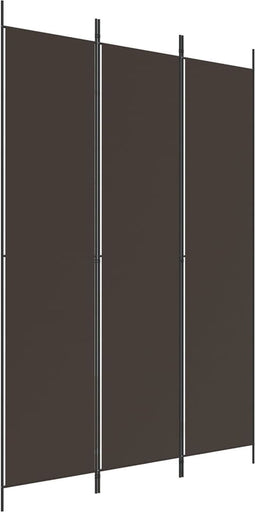 vidaXL - Kamerscherm - met - 3 - panelen - 150x220 - cm - stof - bruin