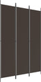 vidaXL - Kamerscherm - met - 3 - panelen - 150x220 - cm - stof - bruin