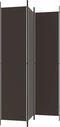 vidaXL - Kamerscherm - met - 3 - panelen - 150x220 - cm - stof - bruin