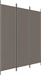 vidaXL - Kamerscherm - met - 3 - panelen - 150x220 - cm - stof - antracietkleurig