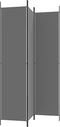 vidaXL - Kamerscherm - met - 3 - panelen - 150x220 - cm - stof - antracietkleurig