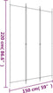 vidaXL - Kamerscherm - met - 3 - panelen - 150x220 - cm - stof - wit