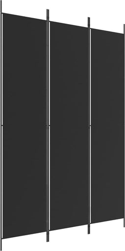 vidaXL - Kamerscherm - met - 3 - panelen - 150x220 - cm - stof - zwart