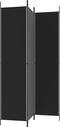 vidaXL - Kamerscherm - met - 3 - panelen - 150x220 - cm - stof - zwart